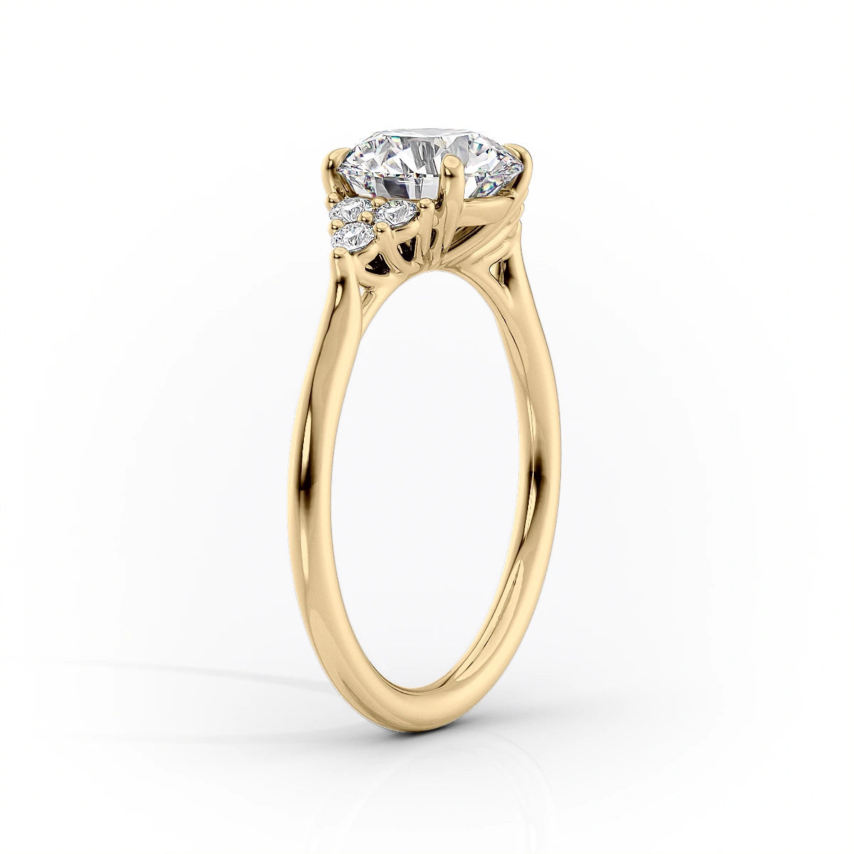 Elowen Grace 2.70 Carat VVS Lab-Grown Oval Engagement Ring in 18K Yellow Gold Standing  View