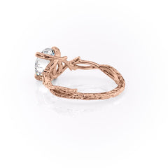 Elysian Glow 1.50 Carat VVS1 Lab-Grown Textured Three Stone Ring in 18K Rose Gold Left Cross View