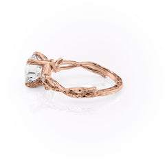 Elysian Glow 1.50 Carat VVS1 Lab-Grown Textured Three Stone Ring in 18K Rose Gold Left View
