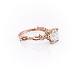 Elysian Glow 1.50 Carat VVS1 Lab-Grown Textured Three Stone Ring in 18K Rose Gold Right Cross View