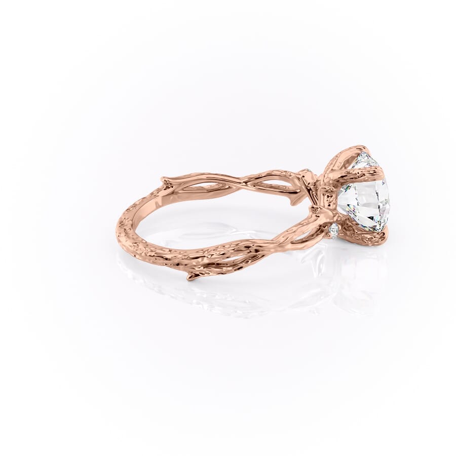 Elysian Glow 1.50 Carat VVS1 Lab-Grown Textured Three Stone Ring in 18K Rose Gold Right View
