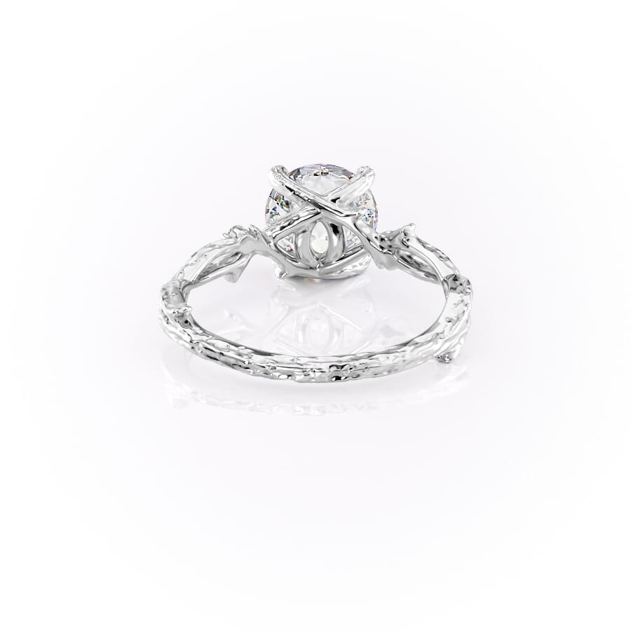 Elysian Glow 1.50 Carat VVS1 Lab-Grown Textured Three Stone Ring in 18K White Gold Back View