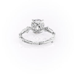 Elysian Glow 1.50 Carat VVS1 Lab-Grown Textured Three Stone Ring in 18K White Gold Back View