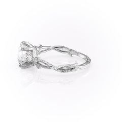 Elysian Glow 1.50 Carat VVS1 Lab-Grown Textured Three Stone Ring in 18K White Gold Left View