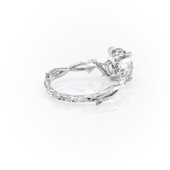 Elysian Glow 1.50 Carat VVS1 Lab-Grown Textured Three Stone Ring in 18K White Gold Right Cross View
