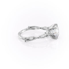 Elysian Glow 1.50 Carat VVS1 Lab-Grown Textured Three Stone Ring in 18K White Gold Right  View