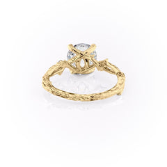 Elysian Glow 1.50 Carat VVS1 Lab-Grown Textured Three Stone Ring in 18K Yellow Gold Back View