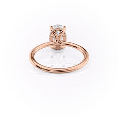 Elysian Oval 1.58 Carat VVS1 Lab-Grown Hidden Halo Engagement Ring in 18K Rose Gold Back View