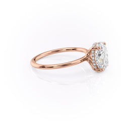 Elysian Oval 1.58 Carat VVS1 Lab-Grown Hidden Halo Engagement Ring in 18K Rose Gold Right Side View