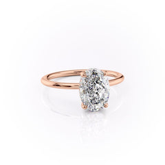 Elysian Oval 1.58 Carat VVS1 Lab-Grown Hidden Halo Engagement Ring in 18K Rose Gold Right View
