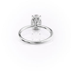 Elysian Oval 1.58 Carat VVS1 Lab-Grown Hidden Halo Engagement Ring in 18K White Gold Back View