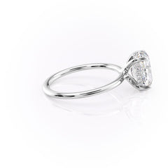 Elysian Oval 1.58 Carat VVS1 Lab-Grown Hidden Halo Engagement Ring in 18K White Gold Right Side View