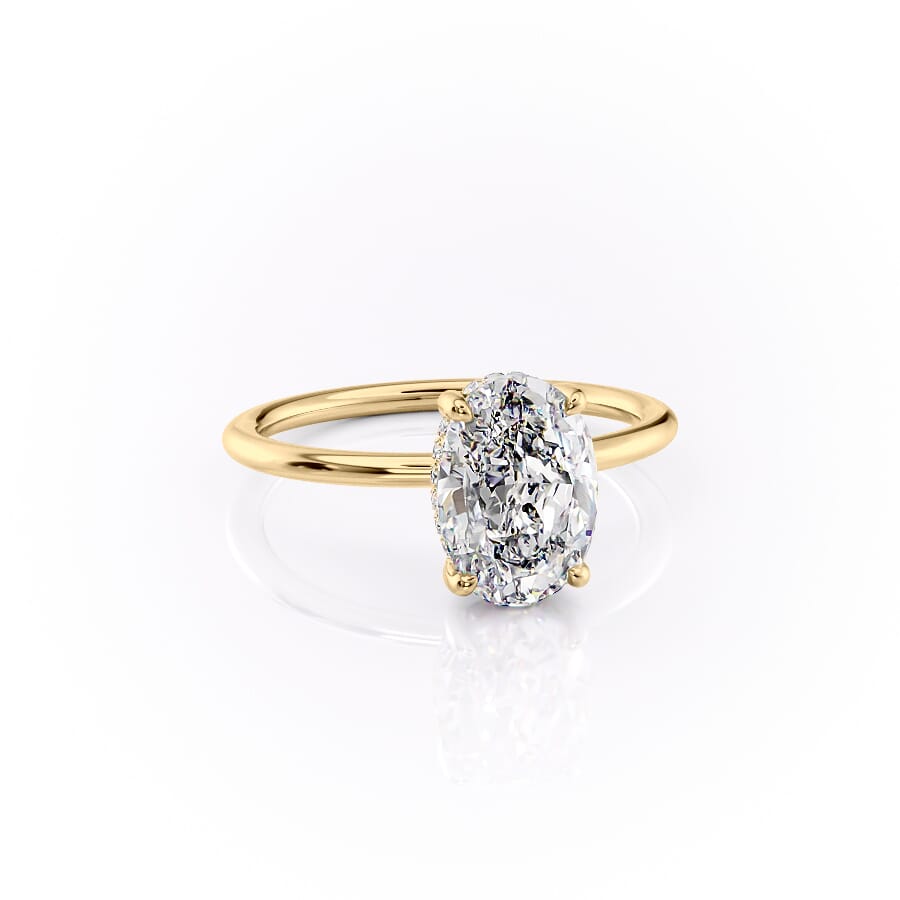 Elysian Oval 1.58 Carat VVS1 Lab-Grown Hidden Halo Engagement Ring in 18K Yellow Gold Right View