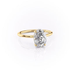 Elysian Oval 1.58 Carat VVS1 Lab-Grown Hidden Halo Engagement Ring in 18K Yellow Gold Right View