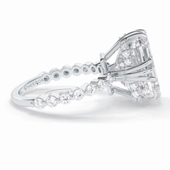 Embrace 7.74 Carat Emerald VS1 Lab-Grown Solitaire Engagement Ring in 18K White Gold