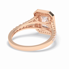 Empire 1.41 Carat Emerald VS1 Lab-Grown Halo Engagement Ring in 18K Rose Gold