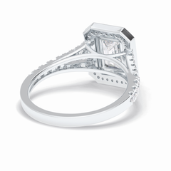 Empire 1.41 Carat Emerald VS1 Lab-Grown Halo Engagement Ring in 18K White Gold