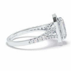 Empire 1.41 Carat Emerald VS1 Lab-Grown Halo Engagement Ring in 18K White Gold