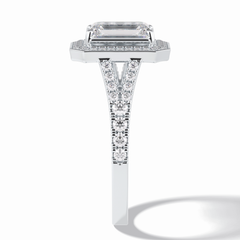 Empire 1.41 Carat Emerald VS1 Lab-Grown Halo Engagement Ring in 18K Gold