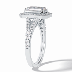 Empire 1.41 Carat Emerald VS1 Lab-Grown Halo Engagement Ring in 18K White Gold