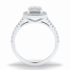 Empire 1.41 Carat Emerald VS1 Lab-Grown Halo Engagement Ring in 18K White Gold