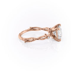 Enchanted Blossom 3.10 Carat VVS1 Lab-Grown Princess Three-Stone Engagement Ring in 18K Rose Gold Right View