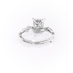Enchanted Blossom 3.10 Carat VVS1 Lab-Grown Princess Three-Stone Engagement Ring in 18K White Gold Back View