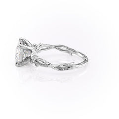 Enchanted Blossom 3.10 Carat VVS1 Lab-Grown Princess Three-Stone Engagement Ring in 18K White Gold Left View