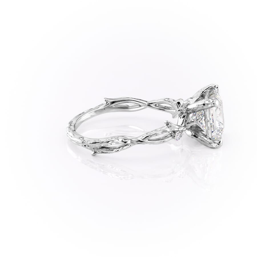 Enchanted Blossom 3.10 Carat VVS1 Lab-Grown Princess Three-Stone Engagement Ring in 18K White Gold Right View