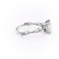 Enchanted Blossom 3.10 Carat VVS1 Lab-Grown Princess Three-Stone Engagement Ring in 18K White Gold Right View