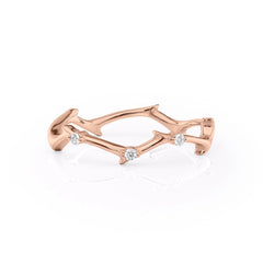 Enchanted Thicket VVS1 Lab-Grown Vintage Wedding Ring in 18K Rose Gold Front View