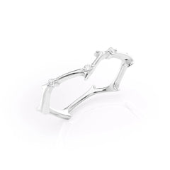 Enchanted Thicket VVS1 Lab-Grown Vintage Wedding Ring in 18K White Gold Standing View