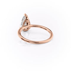 Enchantia Pear 1.70 Carat VVS1 Lab-Grown Hidden Halo Engagement Ring in 18K Rose Gold Left Side Back View