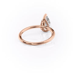 Enchantia Pear 1.70 Carat VVS1 Lab-Grown Hidden Halo Engagement Ring in 18K Rose Gold Right Side Back View