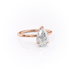 Enchantia Pear 1.70 Carat VVS1 Lab-Grown Hidden Halo Engagement Ring in 18K Rose Gold Right View