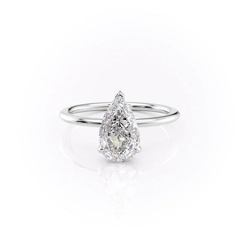 Enchantia Pear 1.70 Carat VVS Lab-Grown Hidden Halo Engagement Ring in 18K Gold