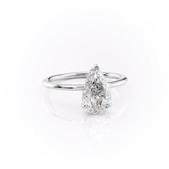 Enchantia Pear 1.70 Carat VVS1 Lab-Grown Hidden Halo Engagement Ring in 18K White Gold Right View