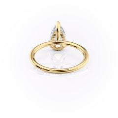 Enchantia Pear 1.70 Carat VVS1 Lab-Grown Hidden Halo Engagement Ring in 18K Yellow Gold Back View