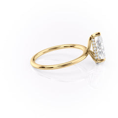 Enchantia Pear 1.70 Carat VVS1 Lab-Grown Hidden Halo Engagement Ring in 18K Yellow Gold Right Side View