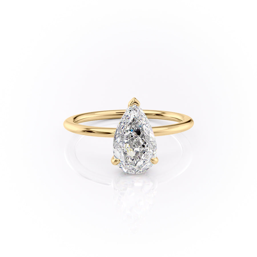 Enchantia Pear 1.70 Carat VVS1 Lab-Grown Hidden Halo Engagement Ring in 18K Yellow Gold Right View
