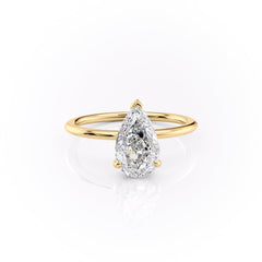 Enchantia Pear 1.70 Carat VVS1 Lab-Grown Hidden Halo Engagement Ring in 18K Yellow Gold Right View