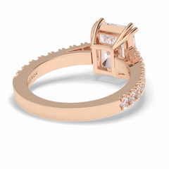 Eternal 3.03 Carat Radiant VS1 Lab-Grown Pave Engagement Ring in 18K Rose Gold