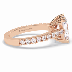 Eternal 3.03 Carat Radiant VS1 Lab-Grown Pave Engagement Ring in 18K Rose Gold 2.2