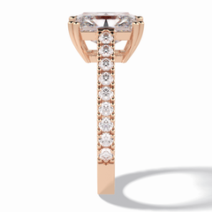 Eternal 3.03 Carat Radiant VS1 Lab-Grown Pave Engagement Ring in 18K Rose Gold 