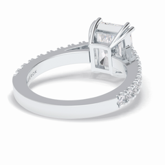 Eternal 3.03 Carat Radiant VS1 Lab-Grown Pave Engagement Ring in 18K White Gold