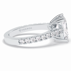 Eternal 3.03 Carat Radiant VS1 Lab-Grown Pave Engagement Ring in 18K White Gold
