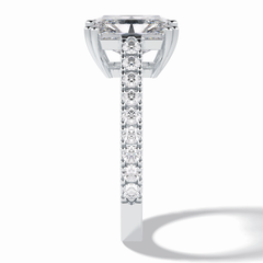 Eternal 3.03 Carat Radiant VS1 Lab-Grown Pave Engagement Ring in 18K White Gold