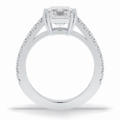 Eternal 3.03 Carat Radiant VS1 Lab-Grown Pave Engagement Ring in 18K White Gold