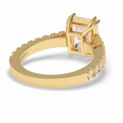 Eternal 3.03 Carat Radiant VS1 Lab-Grown Pave Engagement Ring in 18K Yellow Gold 