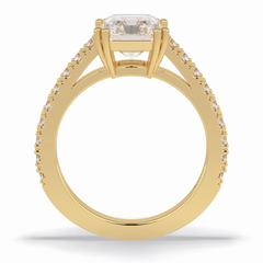 Eternal 3.03 Carat Radiant VS1 Lab-Grown Pave Engagement Ring in 18K Yellow Gold 